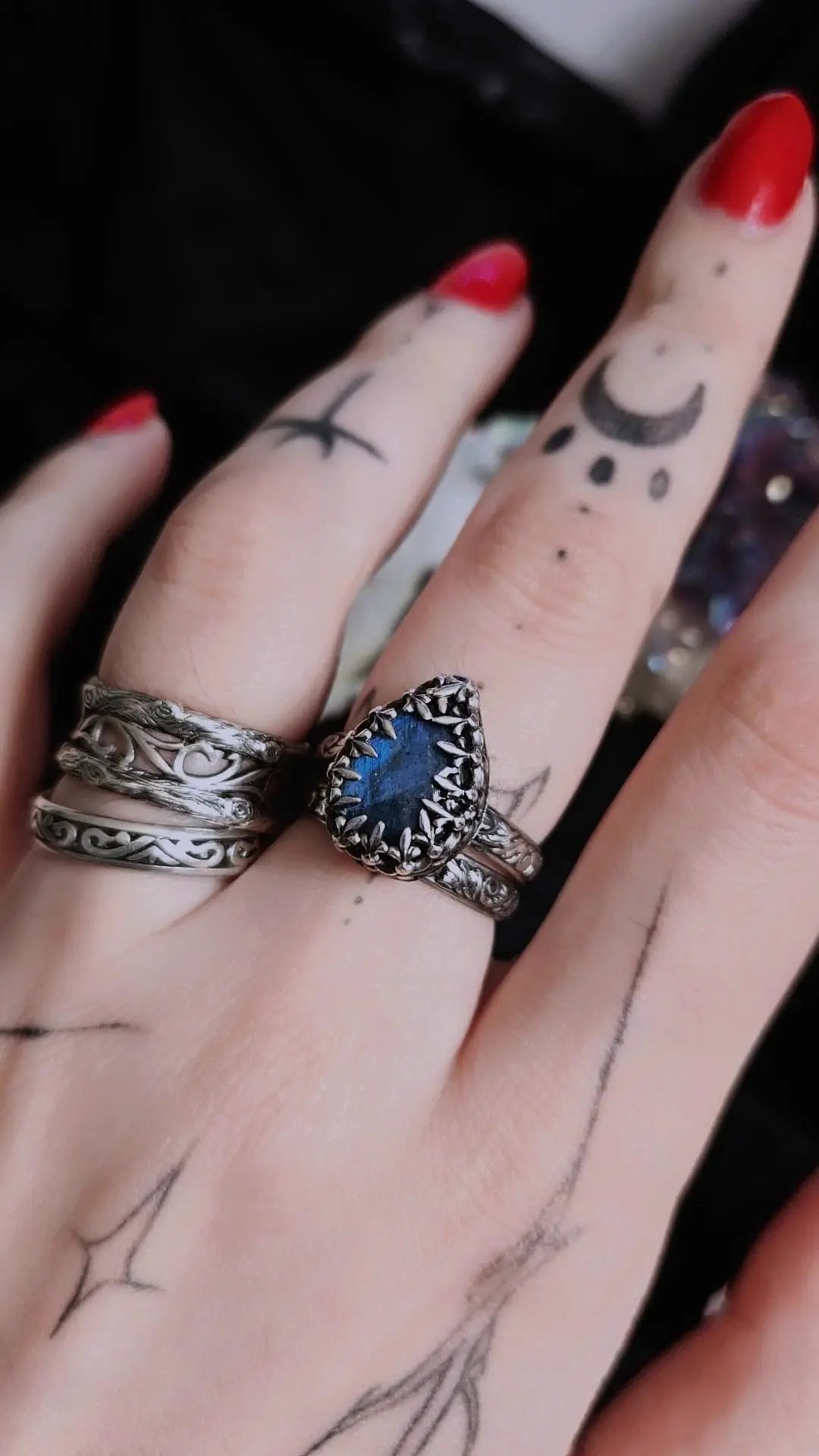 Labradorite Fire Ring Book of Kissu