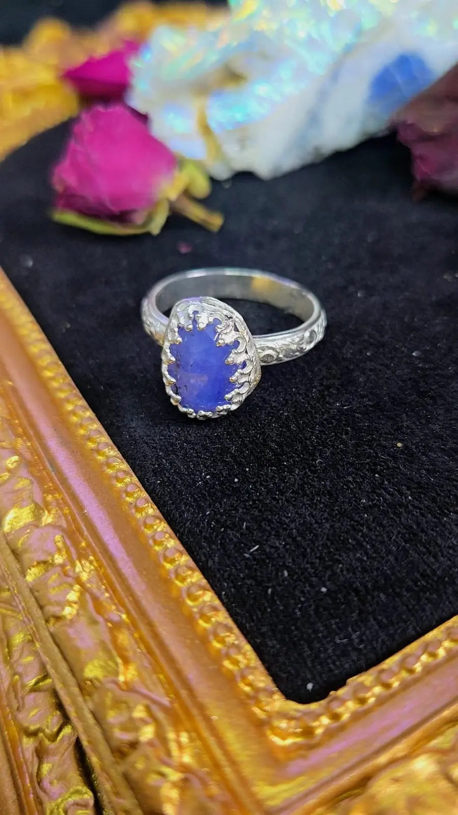 Tanzanite Silver Ring - UK Q / US 8 1/2 Book of Kissu