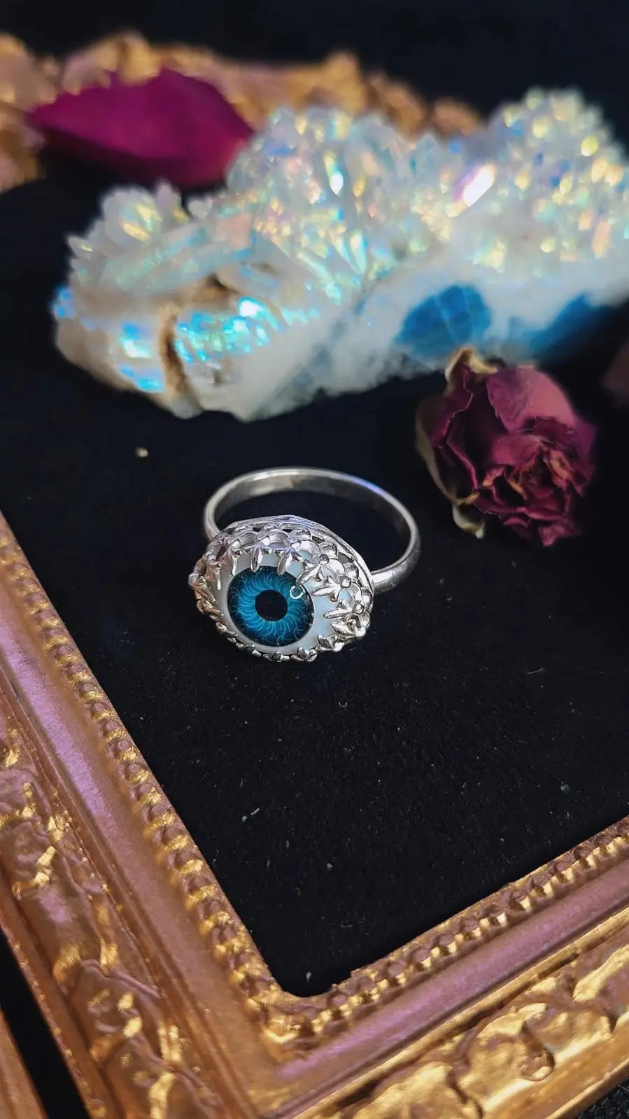 Blue Eye Ring - UK Q / US 8 1/2 Book of Kissu