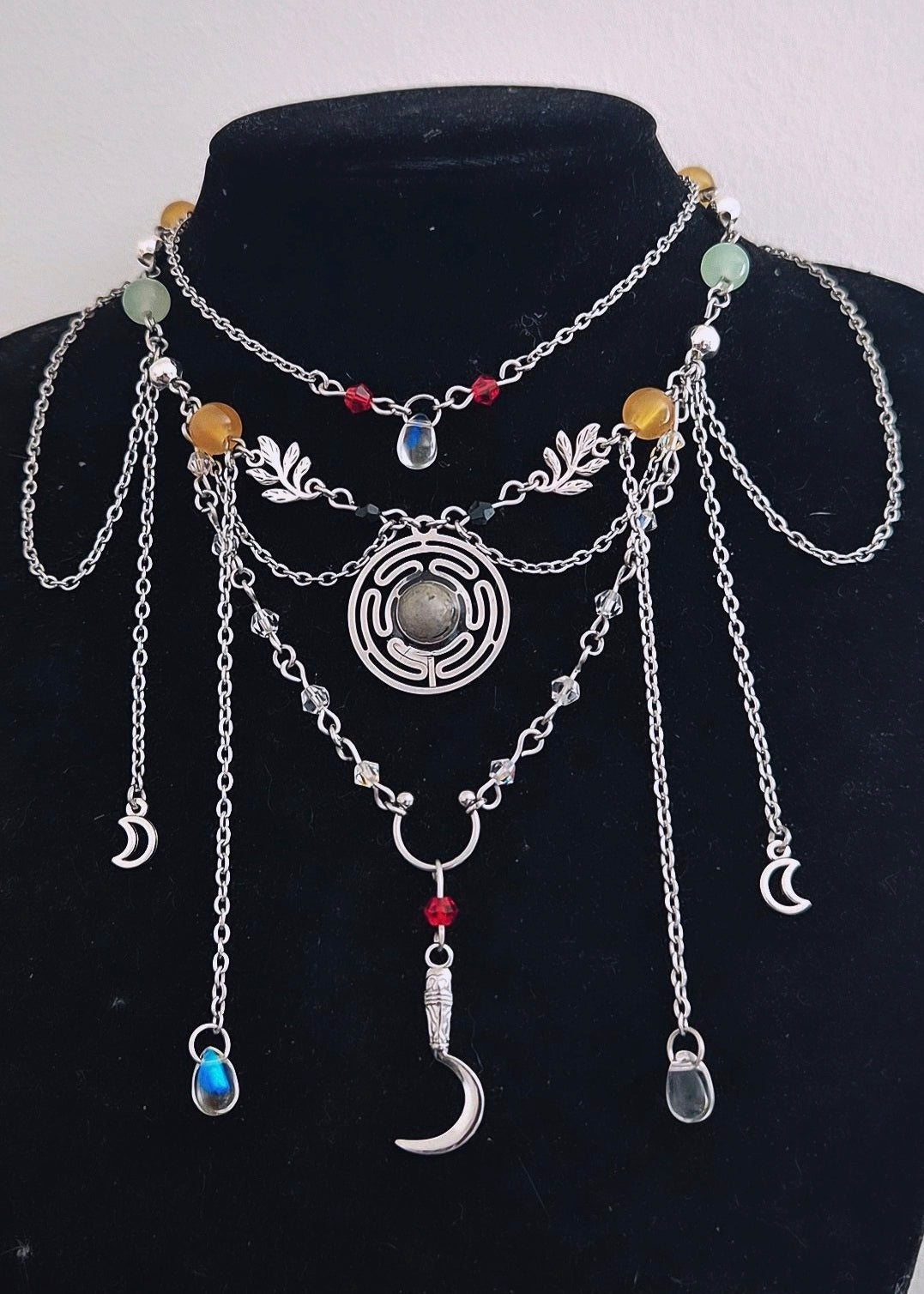 Greek goddess necklace, hecate necklace, melinoe necklace, hades necklace