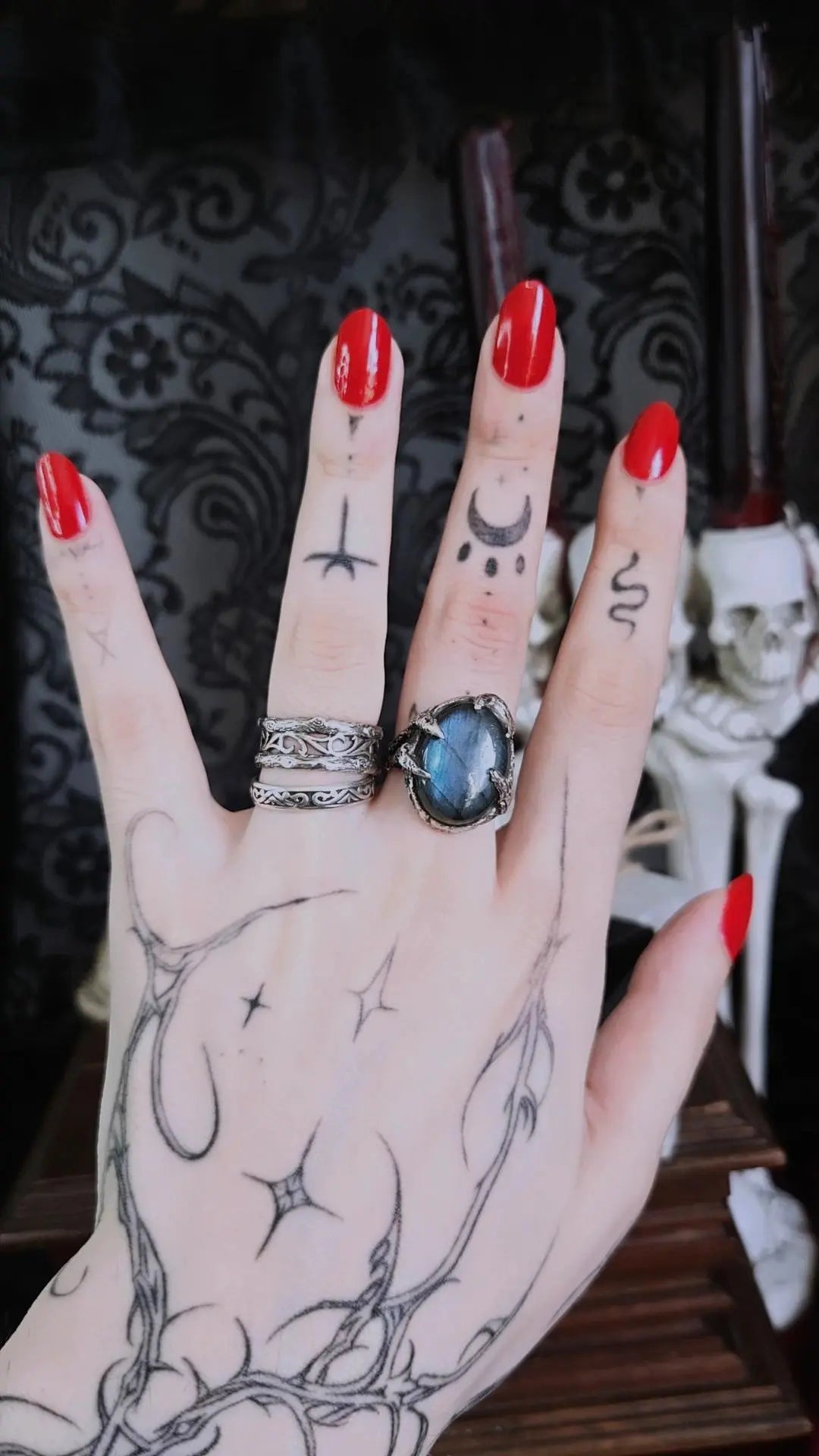 Cosmic Blue Ring - UK P / US 7 1/2 - Book of Kissu