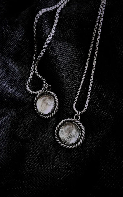 Custom Round Memorial Necklace - Book of Kissu