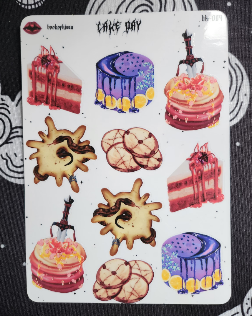 Cake Day Witchy Sticker Sheet - Book of Kissu