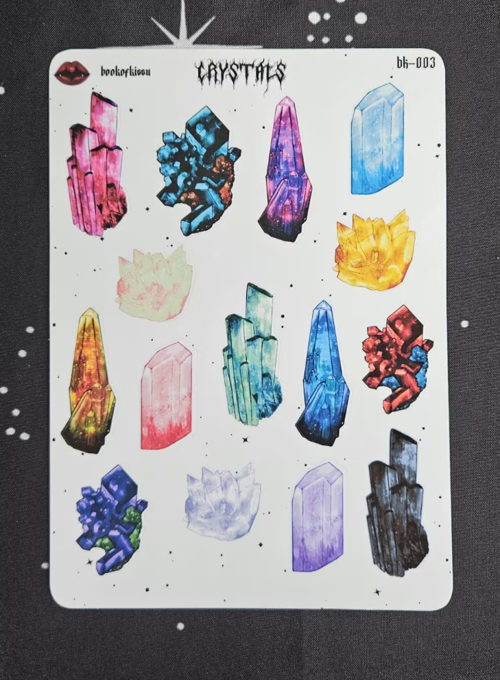 Crystals Witchy Sticker Sheet - Book of Kissu