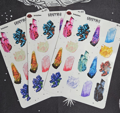 Crystals Witchy Sticker Sheet - Book of Kissu