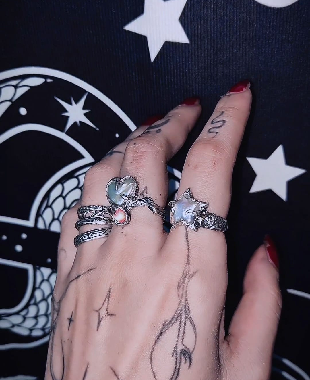 Freshwater Pearl Adjustable Silver Ring Book of Kissu