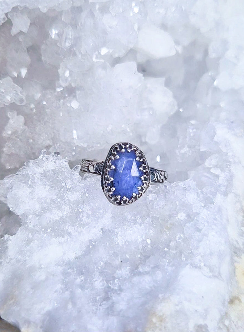 Tanzanite Silver Ring - UK Q / US 8 1/2 Book of Kissu